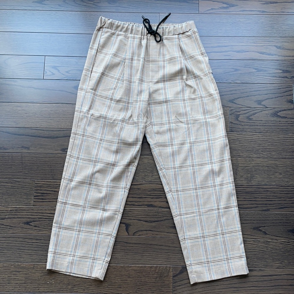 WIDE LEG PLAID PANTS